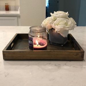 Wood Serving Tray with Carbon Gray weather Stain